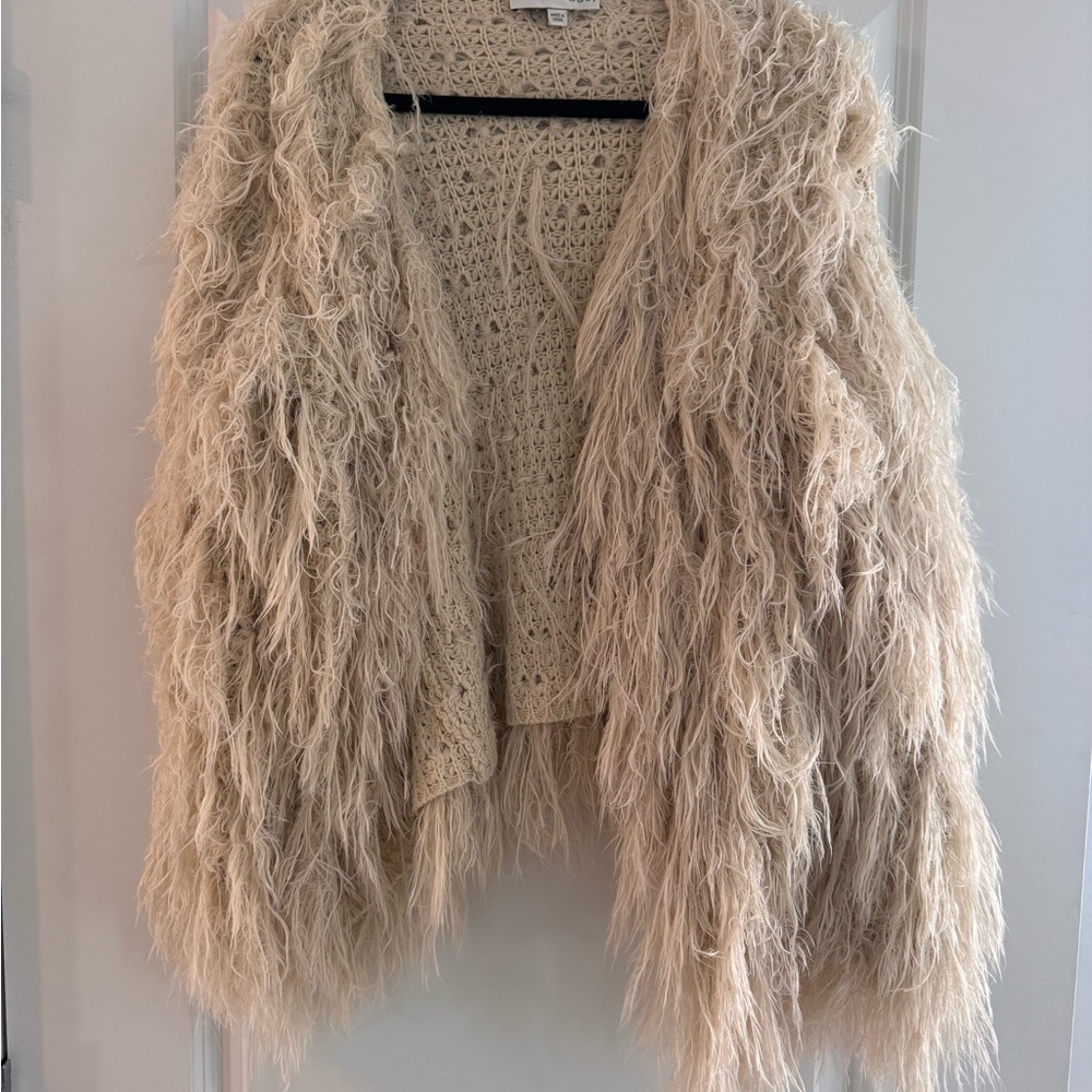 J.O.A. Cream Textured Cardigan